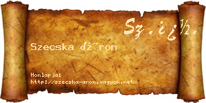Szecska Áron névjegykártya