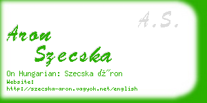aron szecska business card